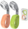Couverts Bébé Inox Avec Poignet Plastique - Cuillère Bébé Et Fourchette Bébé 1er Age - Apprentissage Et DME 12 mois - Poignée Incurvée - Anti Etouffement Enfant - Couvert Enfant - Couvert Bebe 1 An