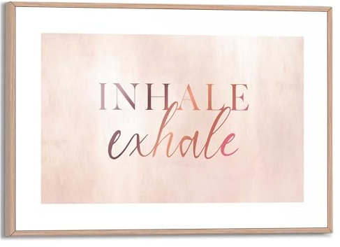 REINDERS Gerahmtes Bild, Inhale Exhale, Schlafzimmer, Poster, Wanddeko, Room Decor, MDF, Beige, 20x30cm