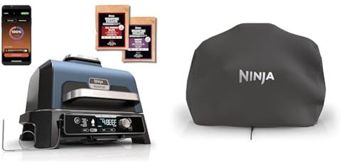 Ninja Woodfire Pro Connect XL Elektrischer BBQ Smoker Grill & Woodfire XL Grillabdeckung, offizielles Ninja-Zubehör