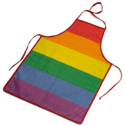 MIJOMA Grillschürze Küchenschürze Pride | Bunt, Regenbogenfarben, 100% Baumwolle, 55x75 cm | Perfekt für Gay-Pride & Küchenfeen