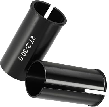 VekAuto 2 Pcs Bicycle Seat Post Adapter, 27.2mm to 30.0mm Universal for Bicycle Aluminium Alloy Black