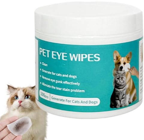 Lot de 100 lingettes douces pour les yeux de chat, lingettes douces pour chaton | Tampon de nettoyage pratique, lingettes nettoyantes pour les yeux de chien, kit de toilettage pour l'entretien des
