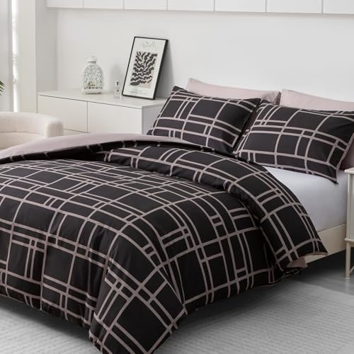 Pamposh Super King Duvet Set - Premium Brushed Microfiber Reversible super king duvet cover - Hypoallergenic Bedding Sets 3 Pcs - Ultrasoft Quilt Cover Set with Zipper Closure