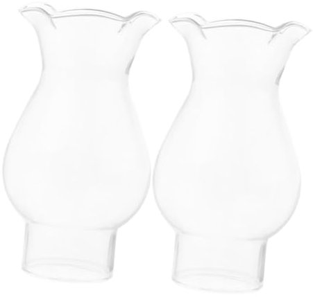 PRETYZOOM 2 Pièces Abat-Jour Au Kérosène Petite Cheminée Lampe-tempête Remplacement du Verre De La Lampe à Huile Lampe De Cheminée Soufflée à La Main Un Verre Transparent