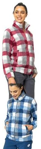 Lotto Tuta Donna in Pile con Zip Intera - Effetto Agnellato Sherpa - Invernale Termica Completa (6072 Denim, XL)