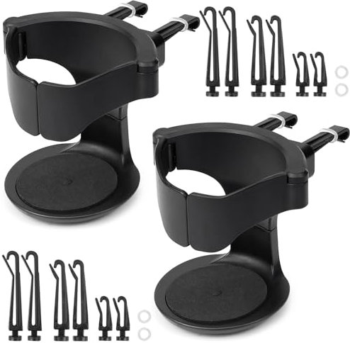 TYBYBB 2 Stück Getränkehalter Auto, Flaschenhalter Auto, Becherhalter Auto mit Auto Belüftungs Clips, Dosenhalter Auto, für Kaffeebecher, Getränkedose und Aschenbecher (Schwarz)