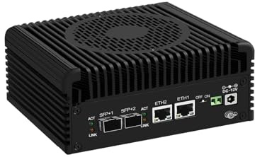 SJRC N150 Firewall Appliance (bis zu 3.6GHz), Dual 10GbE SFP+ Mini PC mit 2 x i226V 2.5GbE LAN, Barebone Micro Router Computer 4K, USB3.2, Support OPNsense/Win (No RAM/SSD/System)