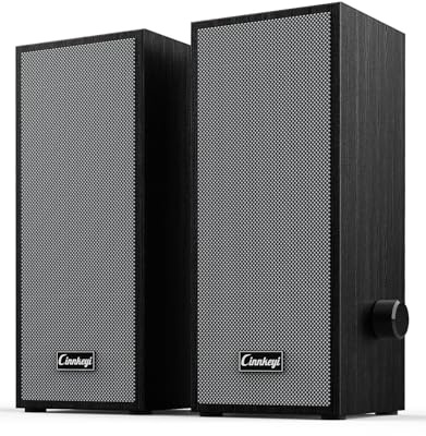 cinnkeyi Altavoces para Ordenador 2.0 con Entrada USB,Bluetooth Altavoces de Graves Profundos alimentados por USB, Apto para Ordenadores de sobremesa y portátiles