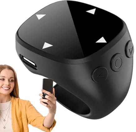 Anello Di Scorrimento | Telecomando Touch Senza Fili per Telefono - Dispositivo di Tecnologia Indossabile per Lavoro Presentazione Streaming in Diretta Foto Lettura Musica Social Media Videogiochi