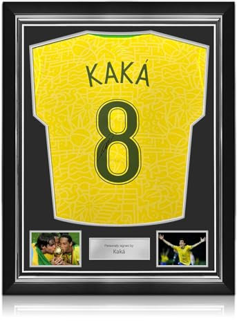 Exclusive Memorabilia Kaka Signed Brazil 2024 Home Football Shirt. Superior Frame