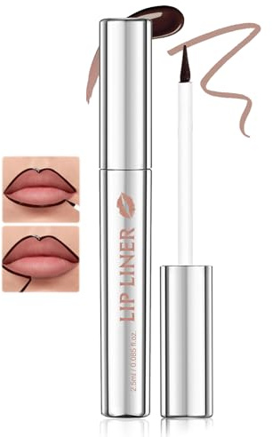 Prreal Peel Off Lip Stain, Waterproof Tattoo Peel Off Lip Liner, Non-sticky Lips Liner Stain Long-lasting, Matte Finish Lipgloss Makeup, Brown