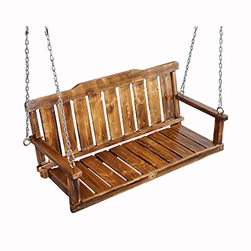 Outdoor Solid Wood Swing Chair - Relaxing Wooden Cradle Rocker for Garden, Balcony, Terrace & Backyard - Perfect for Outdoor Relaxation and Comfort