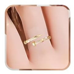 THALASIENE Golden Ringe,18k Vergoldete Verstellbarer Frauen Ring mit Schmuckbox,Ring Damen Promise Ringe Gold