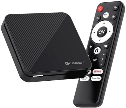 Multimedia-Player Tracer TV Box | Android 14 4K HDR WLAN Bluetooth 5.0 2GB RAM 16GB Quad Core ARM Cortex-A53 Mali-G31 Port HDMI LAN | Fernbedienung inklusive