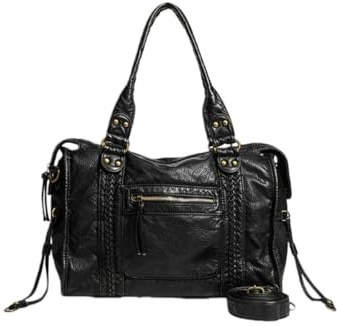 bergxperten CLAIRE' CITY BAG Vintage Damen Tote Bag mit großer Kapazität - PU Leder für Pendler, Reisen, Arbeit & Uni