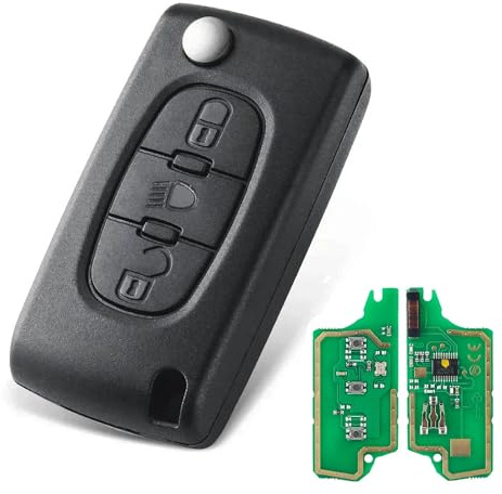 Heart Horse 3 Buttons Smart Remote Car Key FSK 433MHz for Peugeot CE0536 | 107 207 307 308 407 607 Partner Flip Remote Key, Citr0en C2 C3 C4 C5 C6 Remote Key Replacement, Key with ID46 Chip HU83 Blade