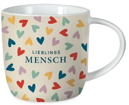 Grafik-Werkstatt Kaffeetasse - Lieblingsmensch - aus Porzellan, 300 ml | Kaffeebecher mit Spruch oder Smiley-Motiv – lebensmittelecht, spülmaschinen- und mikrowellengeeignet