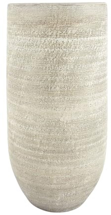 Bodenvase Tokio 50cm - leicht konisch, Graubraun, Keramik, Ø25cm, CreaFlor Home