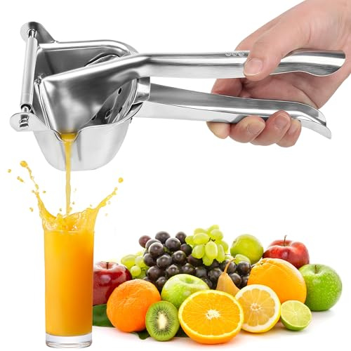 [Heavy Duty] Manual Juicer 18-8 Stainless Steel - Professional Lemon Squeezer & Fruit Press - 304 Food-Grade, Acid Resistant - Suitable for Pomegranates, Oranges, Apples & Sugar Cane