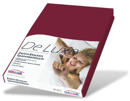 KIRSTEN BALK DE LUXE ZWIRN-ELASTHAN SPANNBETTLAKEN BORDEAUX 180X200 bis 200X220 CM SPANNBETTTUCH DELUXE BETTLAKEN LAKEN