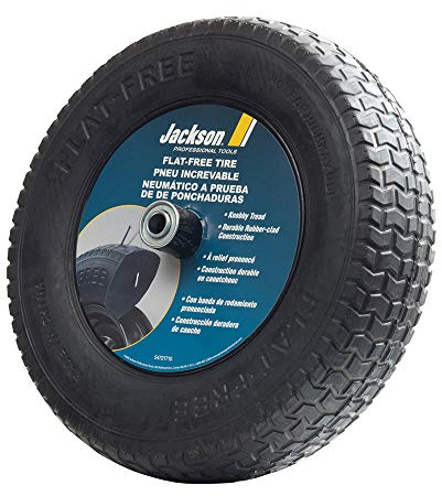 Jackson FFTKBCC Flat Free Wheelbarrow Tire with Knobby Tread, 8-Inch, Black