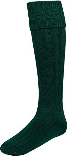 I LUV LTD Gents Bottle Green Kilt Hose Socks Knitted Full Length Medium 8 to 10