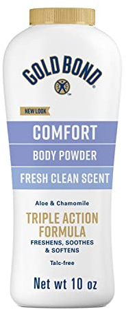 Gold Bond Comfort Body Powder for Men and Women, 10 oz., Talc-Free, Fresh Clean Scent With Aloe & Chamomile