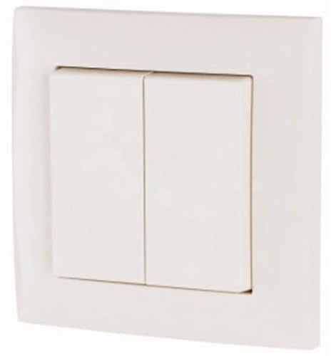Eaton Serie xComfort Funk‑Wandschalter CPAD‑00/194 – 2‑Kanal, 55 mm, flexible Platzierung, einfache Wandmontage, glänzend Weiß (B013WB18NG)