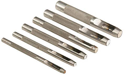 Dapetz ® 5Pc Hollow Punch Set for Leather, Hole Gaskets, Leather, Vinyl, Paper, Cutting Board to Be Used with A Hammer Or Mallet 3 | 4 | 5 | 6 | 8mm