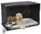 MidWest Homes for Pets - Kit Cage pour chiens iCrate 121,92 cm, modèle amélioré, double porte, comprenant une cage pour chien, un lit pour animal domestique, Noir