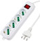 Extrastar Multipresa Ciabatta Elettrica con 4 Prese Universali ITA 10/16A e Schuko, Interruttore Luminoso, Cavo 1,5 m con Spina Italiana 16A, Bianco, bipasso.
