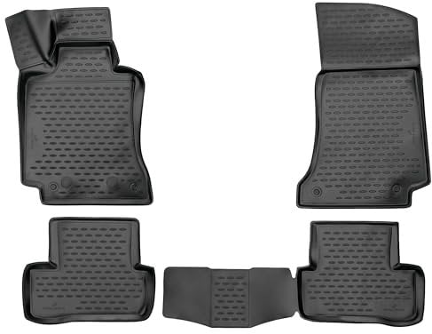 Walser XTR Gummi Fussmatten Auto für Mercedes-Benz C-Klasse (W205) 2013-2023, C-Klasse (S205) 2014-2023, 100% passgenaue Auto Fußmatten, robuste Universal Fußmatte Auto, Gummimatten Auto