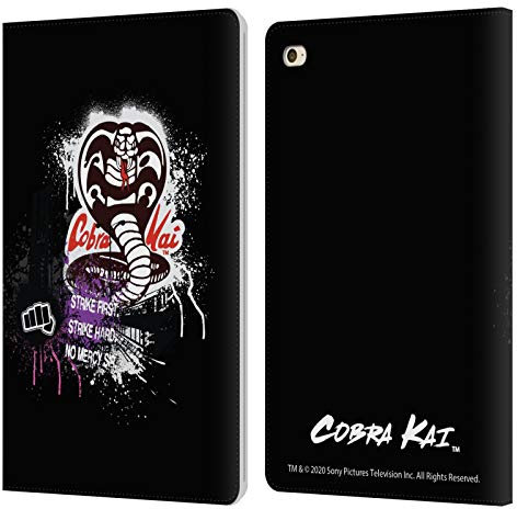 Head Case Designs Licenciado Oficialmente Cobra Kai Logotipo sin piedad Arte Compuesto Carcasa de Cuero Tipo Libro Compatible con Apple iPad Mini 4