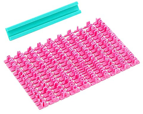 GOIYZTTR 160 Stück Alphabet Keksform mit Befestigungswerkzeugen, Fondant Buchstaben Stempel Klein für Kekse, Gebäck und Handgemachten Ton