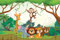 Muralo Vlies Fototapete 312 x 219 Lustige Dschungel Tiere Tapete Kinder Spaß Spielen Fantasie Kinderzimmer Kinderstube Wandbilder XXL Wand Br. 312 cm x Hö. 219 cm