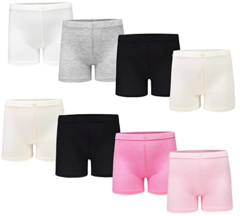 Pantalones cortos de baile para niñas, transpirables y cómodos, paquete de 8 (2 a 10 años), pantalones elásticos para bicicleta de baile para niñas, deportes, juegos, Paquete de 8, 2-3 Años