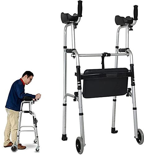 Winter Rollator für Senioren Gehhilfe Leicht, Gehgestell mit Sitz und Rädern, höhenverstellbar, faltbar, Mobilitätshilfen für ältere Menschen (Size : 2 Wheels)
