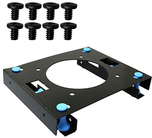MEETOOT Soporte Amortiguador de Disco Duro de 3.5 Pulgadas de Color Azul con Tornillos de Montaje para Carcasa de PC 3.5 HDD a 5.25 DVD ROM Bay Adaptador de Montaje con Clavos de Goma y Tornillos