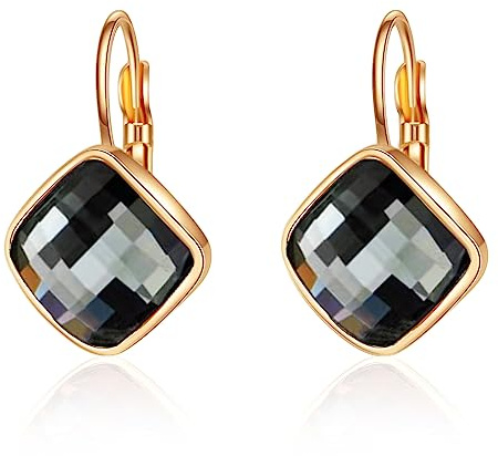 VONSSY Ohrringe aus Kristall in Roségold für Damen | Edelstein Creolen | Brisur-Tropfen-Ohrringe | Silber Ohrhänger Schmuck Geschenk für Frau Freundin