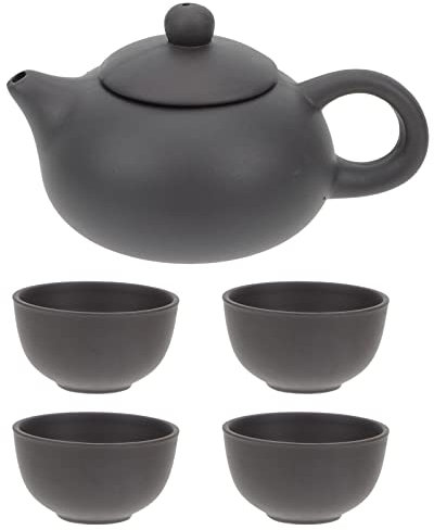 Angoily 1 Set Chino Tradición Purple Clay Tetera Kit Retro Kung Fu Tea Kettle Hecho a Mano Tetera de Yixing con Taza Zisha Maker para Tea Ware Accesorio