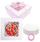 GUIFIER Confezione da 10 Scatole per Torte da 25,4 cm Con Vassoio e Nastro Rosa - Scatole di Carta Con Finestra per Pasticceria, Biscotti, Fragole, Ciambelle (Bianco)