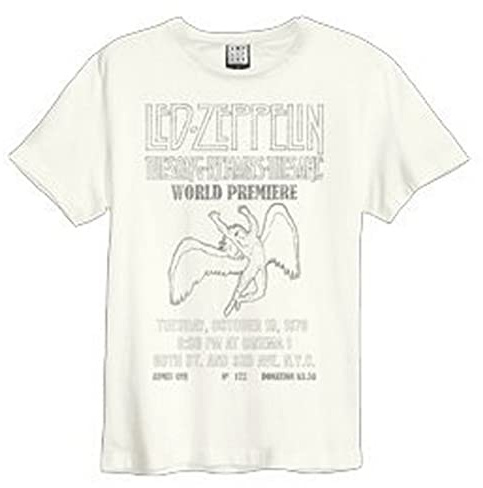 Amplified The Song Remains The Same Led Zeppelin T-Shirt Adult Unisex (L) (Vintage White)