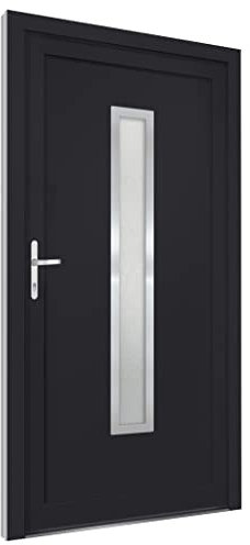 vidaXL Porta Ingresso Antracite 108x200 cm in PVC, porta, porta di ingresso, porta d'ingresso in PVC, porta entrata, porta in PVC, porte, porte in PVC