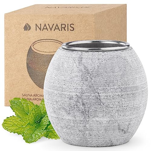 Navaris Verdampferschale für die Sauna - Sauna Zubehör Männer und Frauen - Sauna Aromaschale - Sauna Accessories - Sauna Schale aus Speckstein - Saunaei