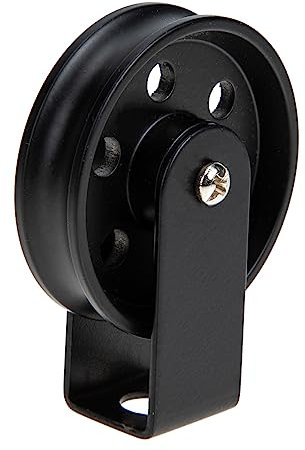 DOITOOL Beleuchtungszubehör Tragbare Leuchten Außenwandleuchte Schwarze Umlenkrolle Für Wandleuchte Konsolen Schwarze Vintage-riemenscheibe Klein Schmiedeeisen Decke Kronleuchter Draht