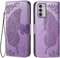 EASSGU Leder Handyhülle für Nokia G42 5G (6.56 Inches) Flip-Folio Magnetische Hülle mit 3 Kartenfach, 1 Wallet, Sturzfeste, Kratzfeste Case - Helles Lila