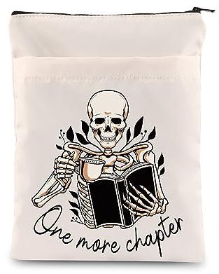 Housse de protection pour livre avec fermeture éclair Motif squelette One More Chapter