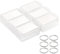 Coideal White Plastic Key Tags with Labels - 60 Pack Tough Key Chain Tag ID Identifiers with Clear Label Window and Strong Split Ring for Luggage