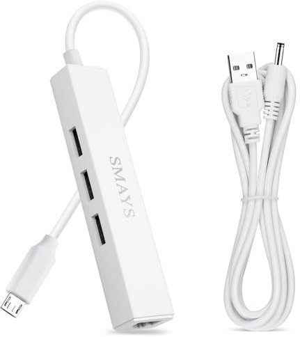 Ethernet Adapter for onn Android TV 4K Streaming Device Box - Micro USB OTG Hub with Power Cable