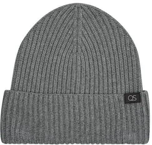 QS Herren 2159294 Strickmütze mit Umschlag und Label Patch, 9730, One Size